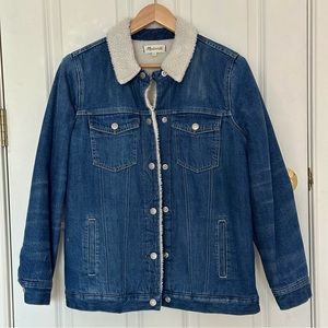 Madewell Denim Sherpa Jacket Size Small